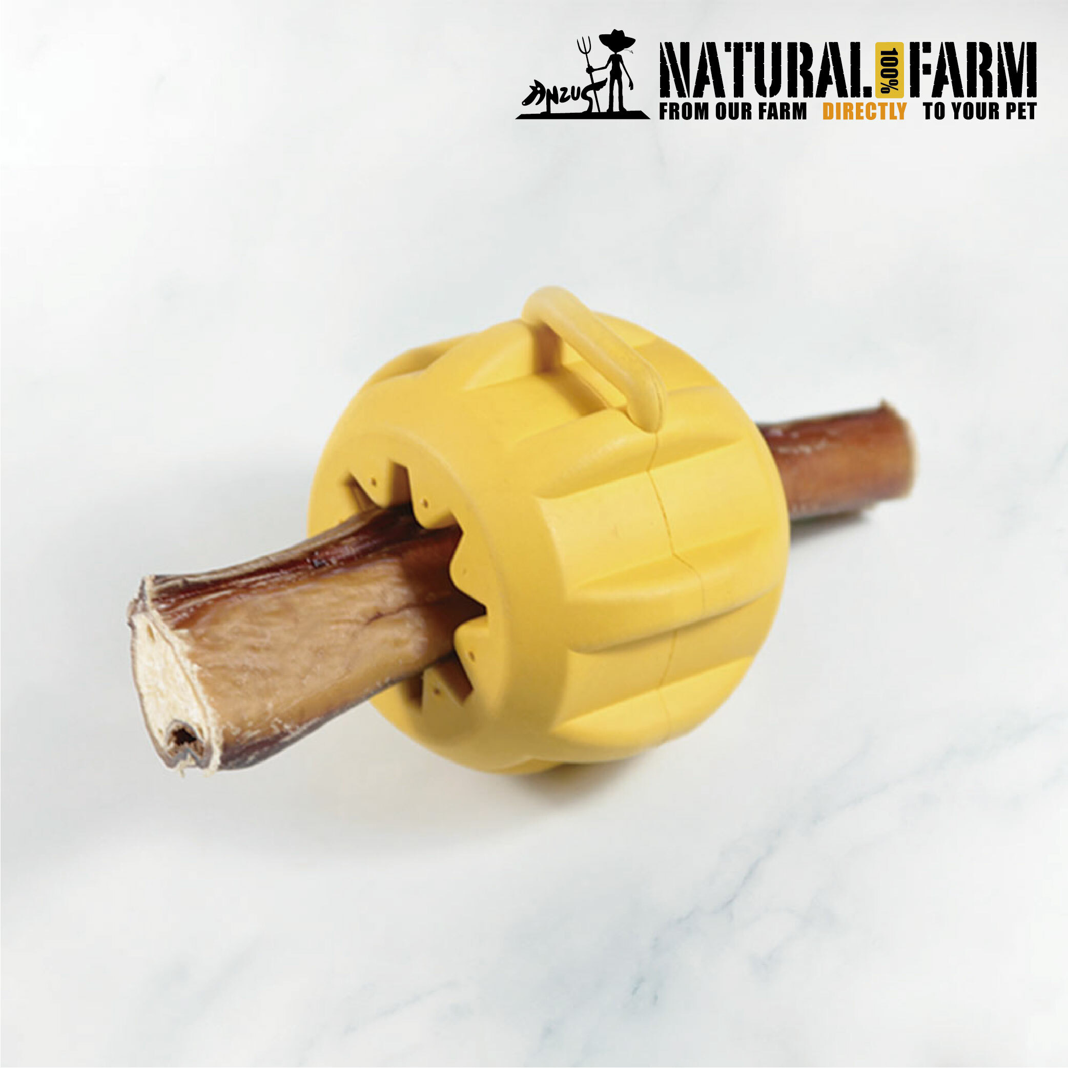 Natural Farm自然牧場-天然寵物零食-牛腱棒齒輪塞食玩具組XL