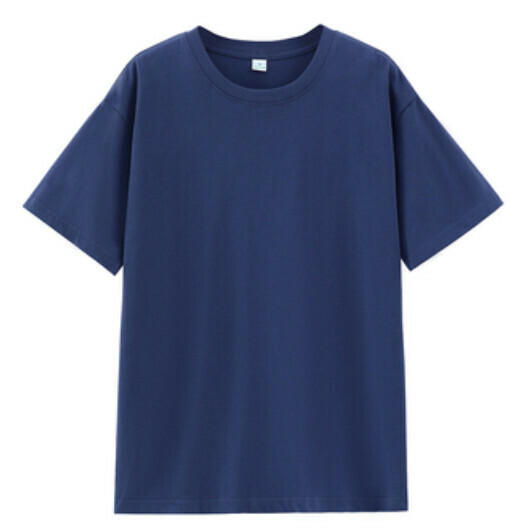 Short-sleeved solid color T-shirt (navy blue [heavy 260g] S-4XL contact customer service to confirm the shipping size after placing an order)