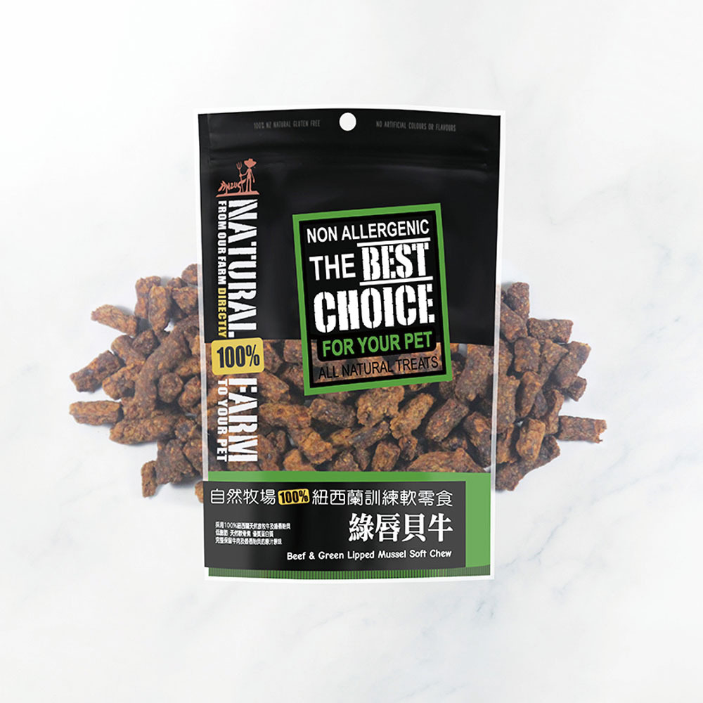 寵物肉片軟零食．綠唇貝牛
