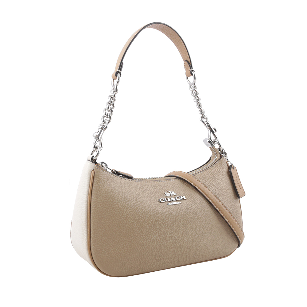 【COACH】Teri 銀字荔枝皮革撞色二用包