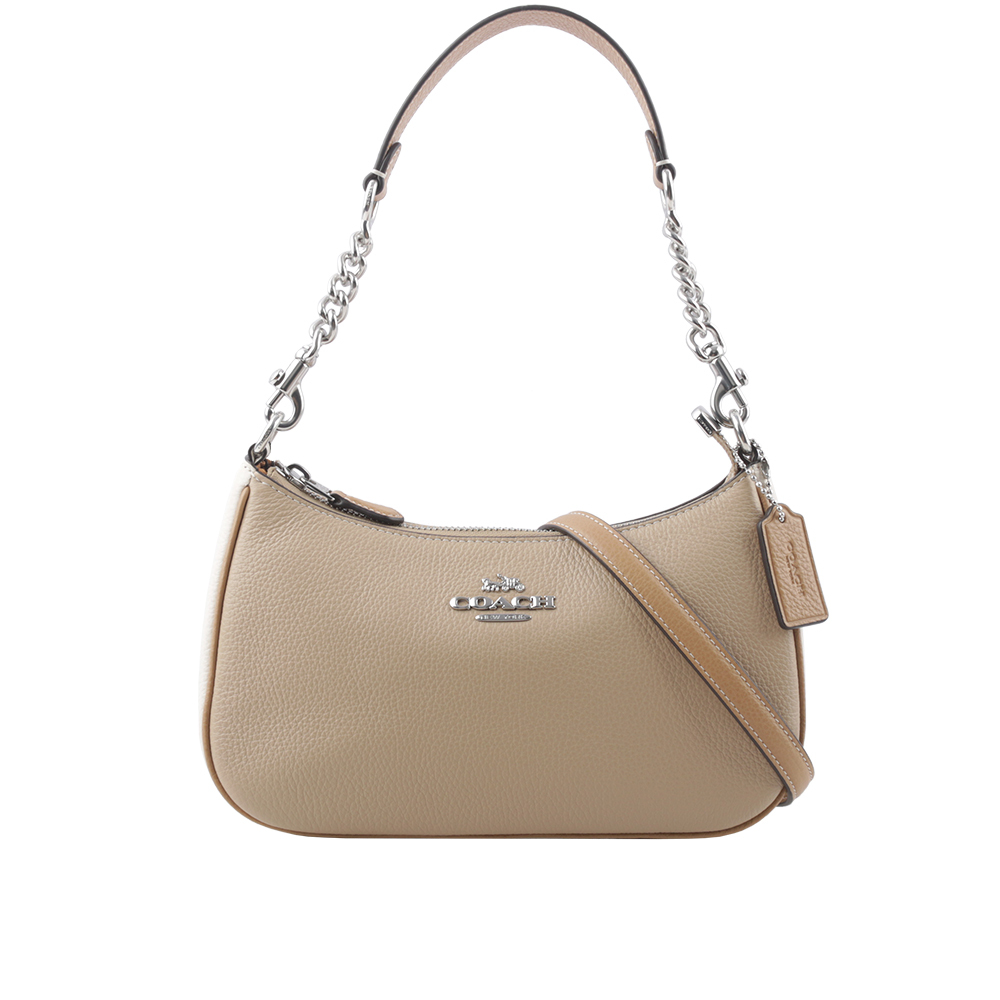 【COACH】Teri 銀字荔枝皮革撞色二用包