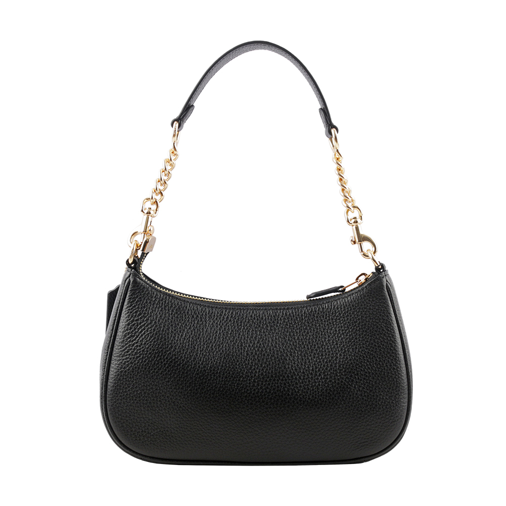 【COACH】Teri 金字素面荔枝皮革二用包(黑色) CA209 IMBLK