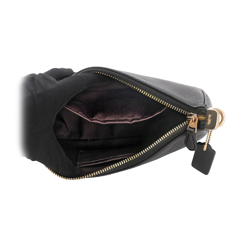 【COACH】Teri 金字素面荔枝皮革二用包(黑色) CA209 IMBLK