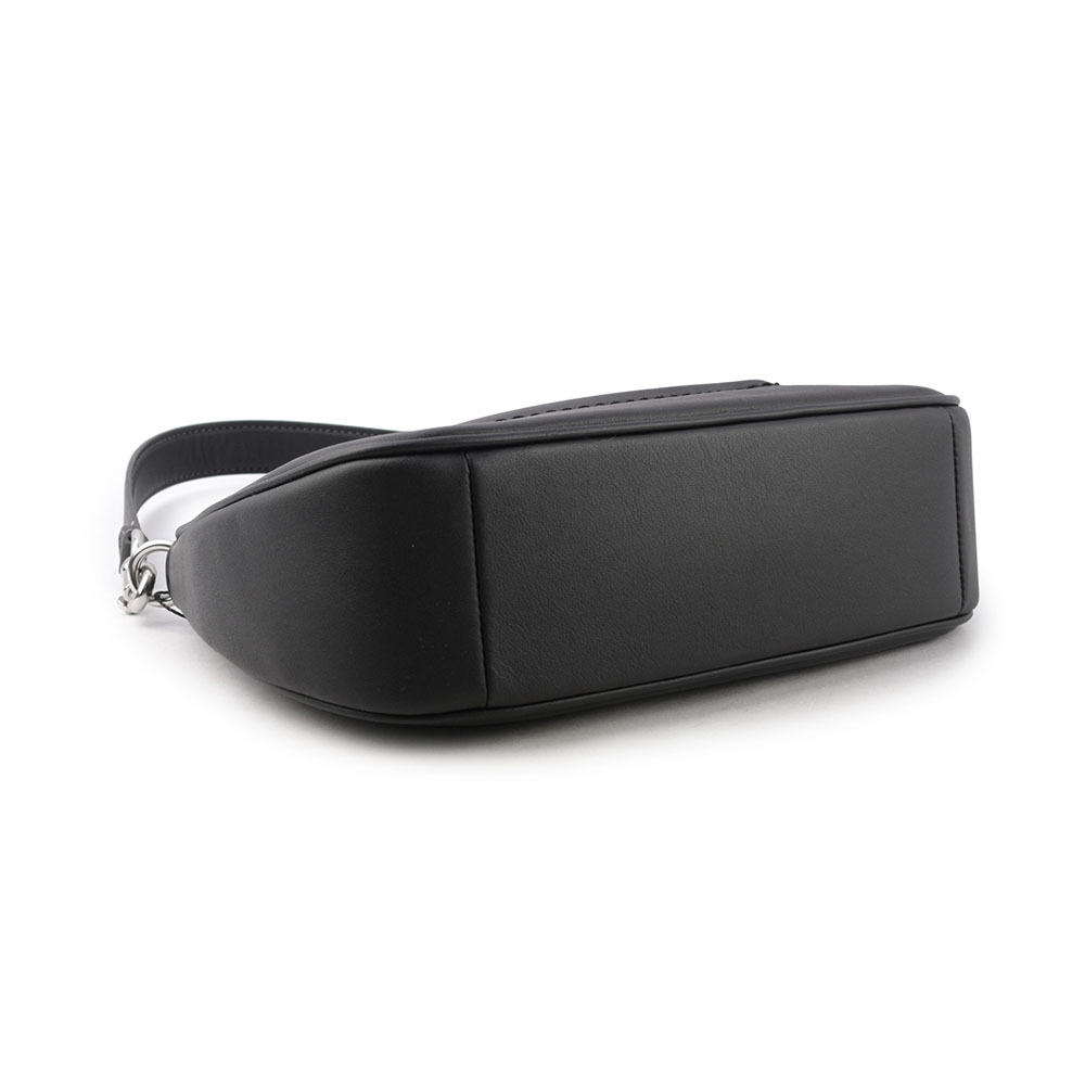 【COACH】Teri 銀釦縫線標誌平滑皮革二用包(黑色) CR099 SVBK