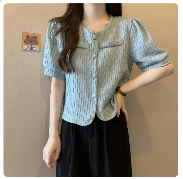 Cardigan chiffon top (blue size: S-3XL) (please contact customer service to confirm the shipping size after placing an order)