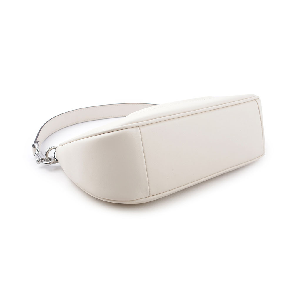 【COACH】Teri 銀釦縫線標誌平滑皮革二用包(白色) CR099 SVHA