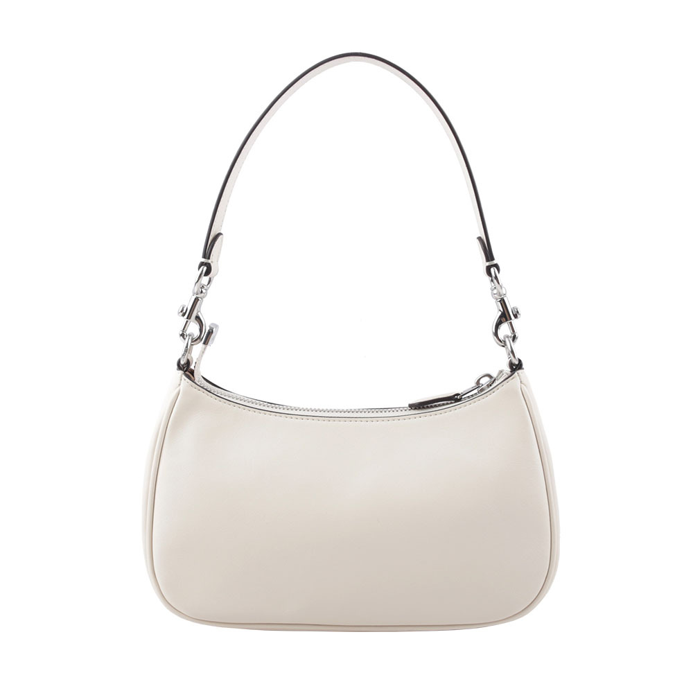 【COACH】Teri 銀釦縫線標誌平滑皮革二用包(白色) CR099 SVHA