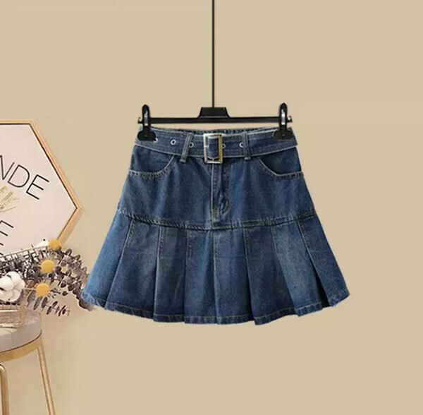 Denim Skirt#Single Piece (Blue) (M-4XL) (Contact customer service to confirm size after placing an order) 
