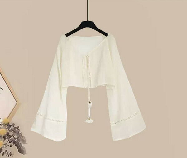 New Chinese Retro Knitted Cardigan#Single Piece (White) (M-4XL) (Contact customer service to confirm size after placing an order) 