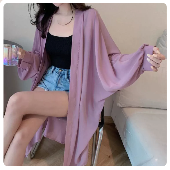Thin long-sleeved loose sunscreen shirt (purple size: S-3XL) (please contact customer service to confirm the shipping size after placing an order)