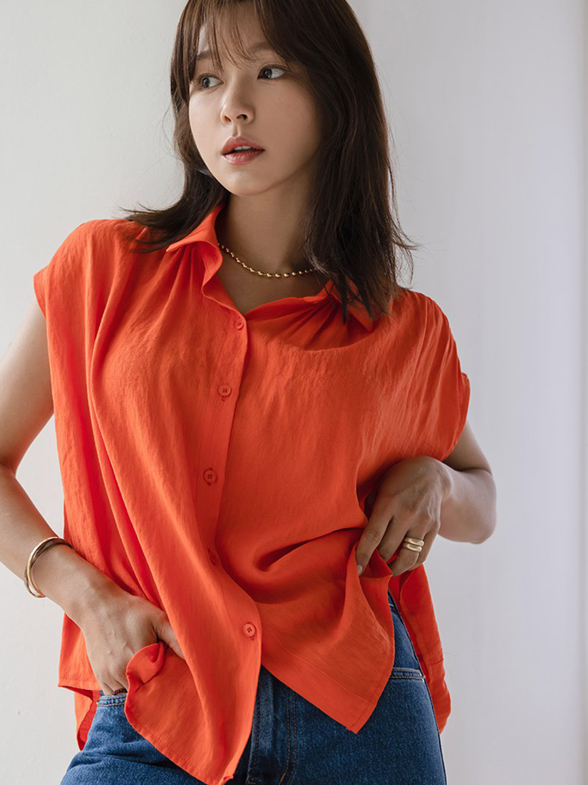 [現貨] ICE 夏季無袖褶皺背心 [ 白色 / Free ]