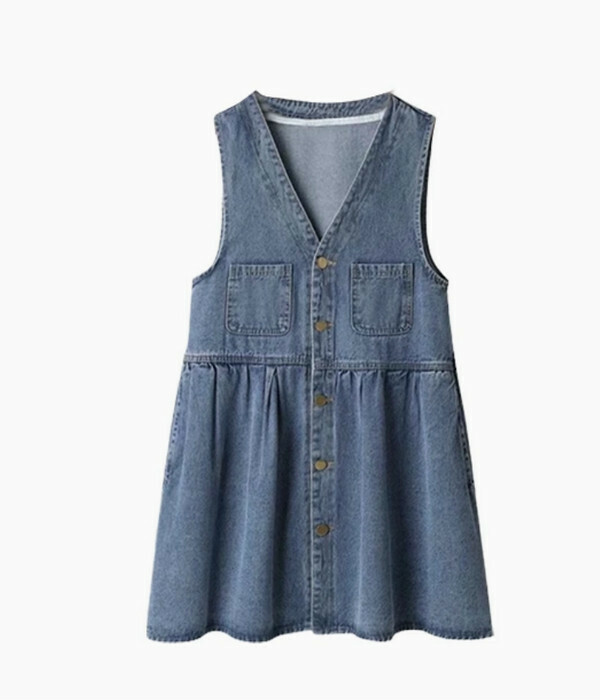 Denim Strap Skirt #Single Piece (Blue) (M-4XL) (Contact customer service to confirm size after placing an order) 