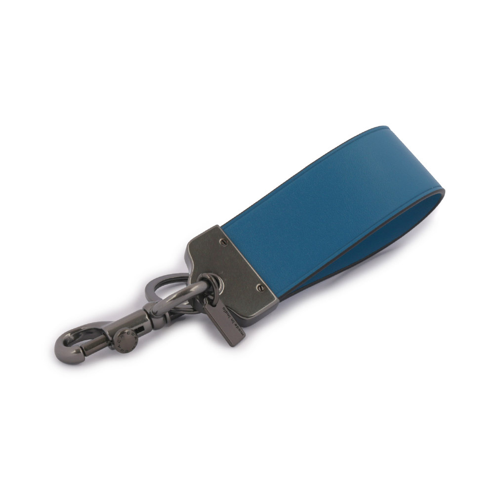 【COACH】Loop 素面小牛皮吊飾/鑰匙圈(鴉藍色) CJ752 QBN2W