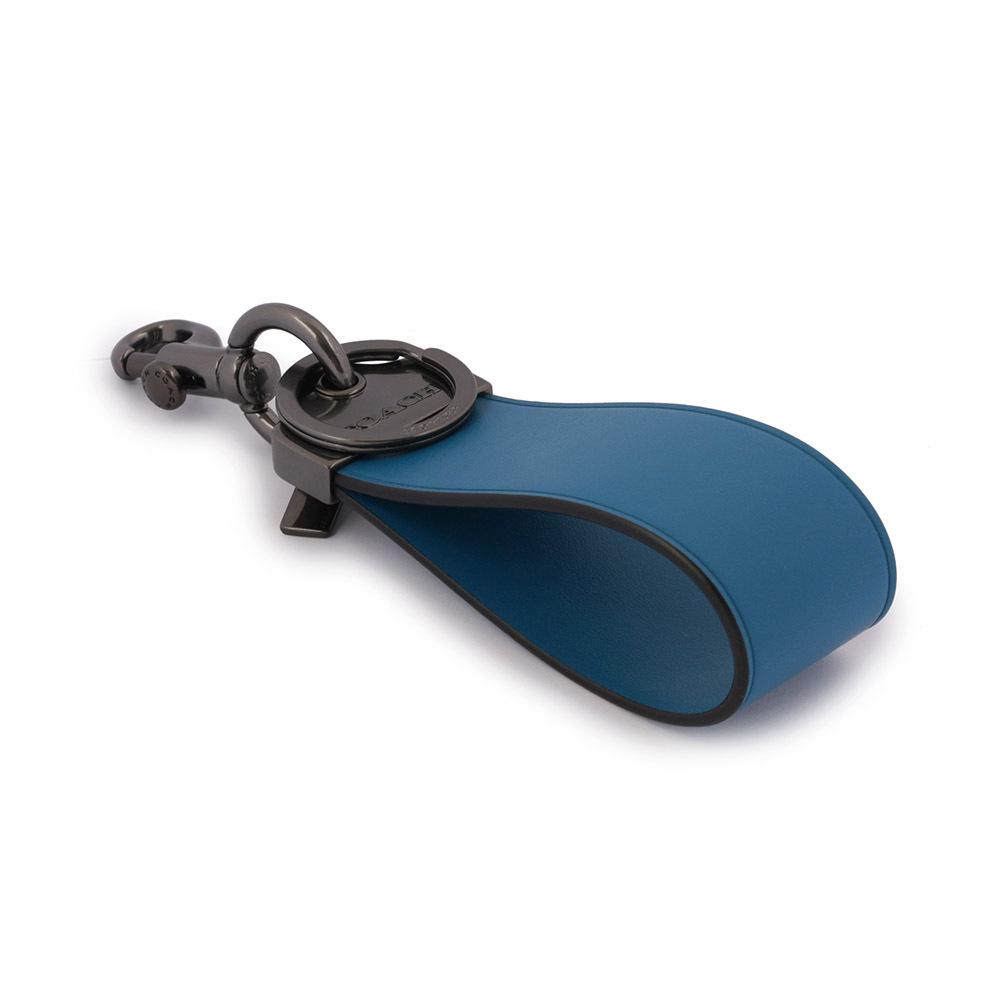 【COACH】Loop 素面小牛皮吊飾/鑰匙圈(鴉藍色) CJ752 QBN2W