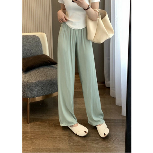 Summer cool and light drape mopping wide-leg pants [mint green] [M-L size] [contact customer service to confirm size after placing an order]
