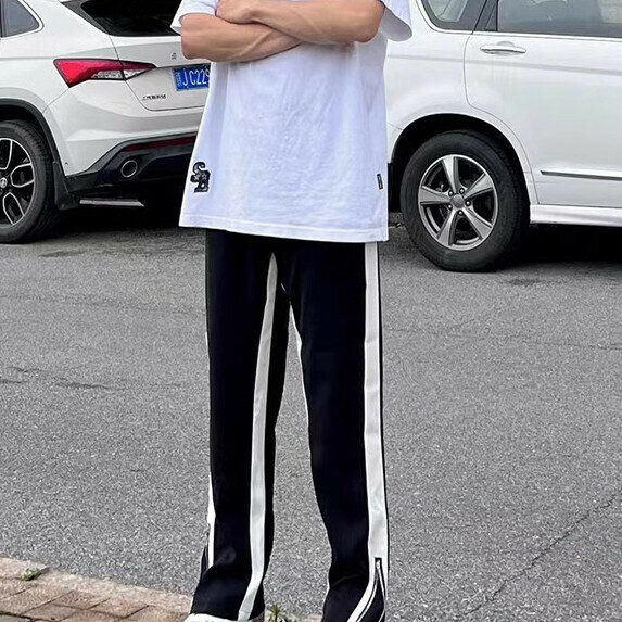 爆款直筒長褲男夏季（黑色【M_5XL碼】（下單後聯繫客服確認發貨尺碼）