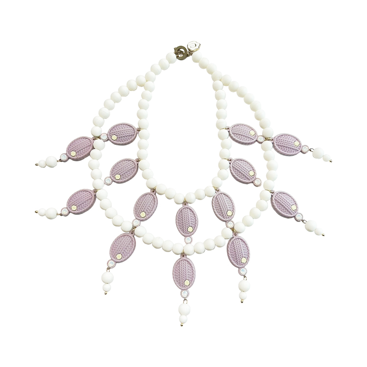 Candies 珍珠編織項鍊(紫)