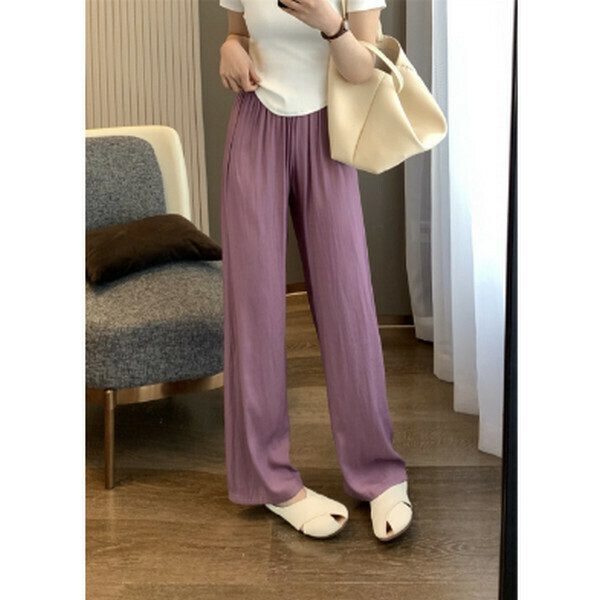 Cool and light drape wide-leg pants in summer [smoky purple] [M-L size] [Contact customer service to confirm size after placing an order]