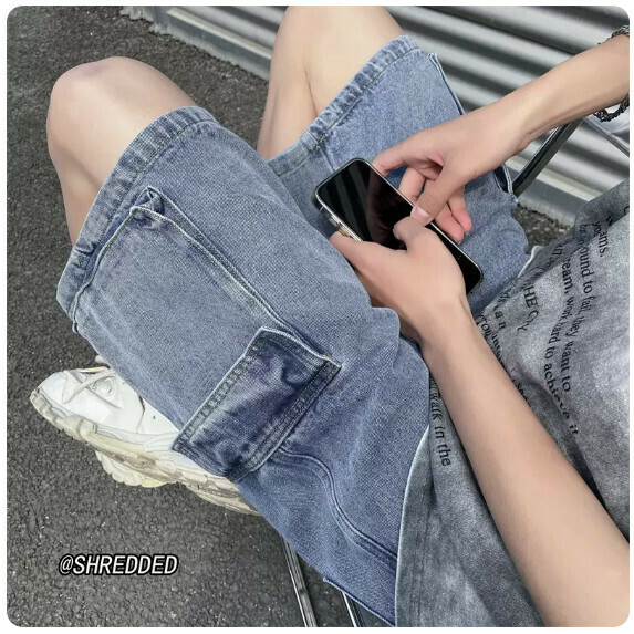 熱推短褲男夏季（復古藍【M_5XL碼】（下單後聯繫客服確認發貨尺碼）