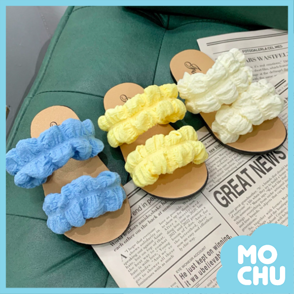 雙條雲朵棉花糖兒童拖鞋(三色)