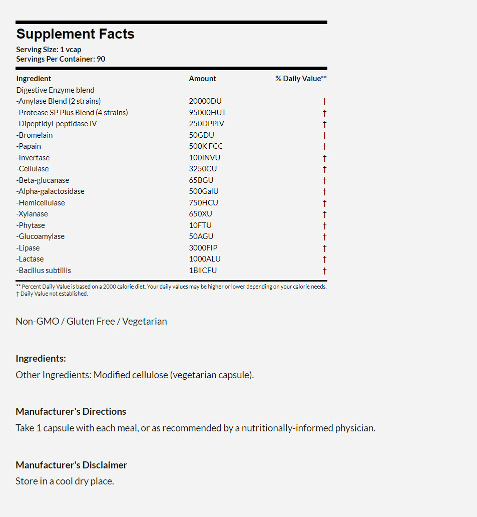 [預購] 綜合消化酵素 90粒 Doctor's Best Digestive Enzymes