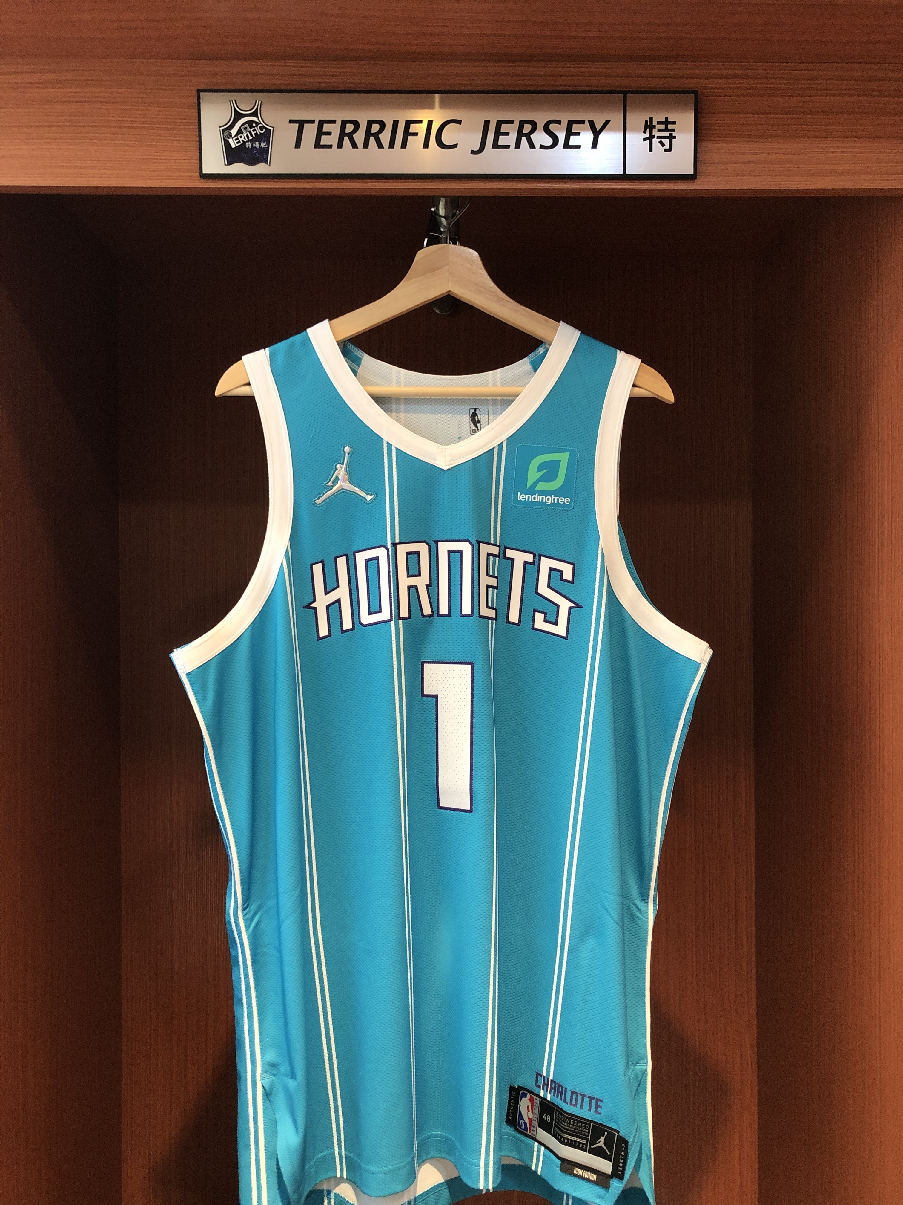 NBA球衣 Lamelo Ball 夏洛特黃蜂綠 #1 75周年 鑽石標 Icon Jordan Authentic 球員版 隊名電繡 含贊助商標 全新