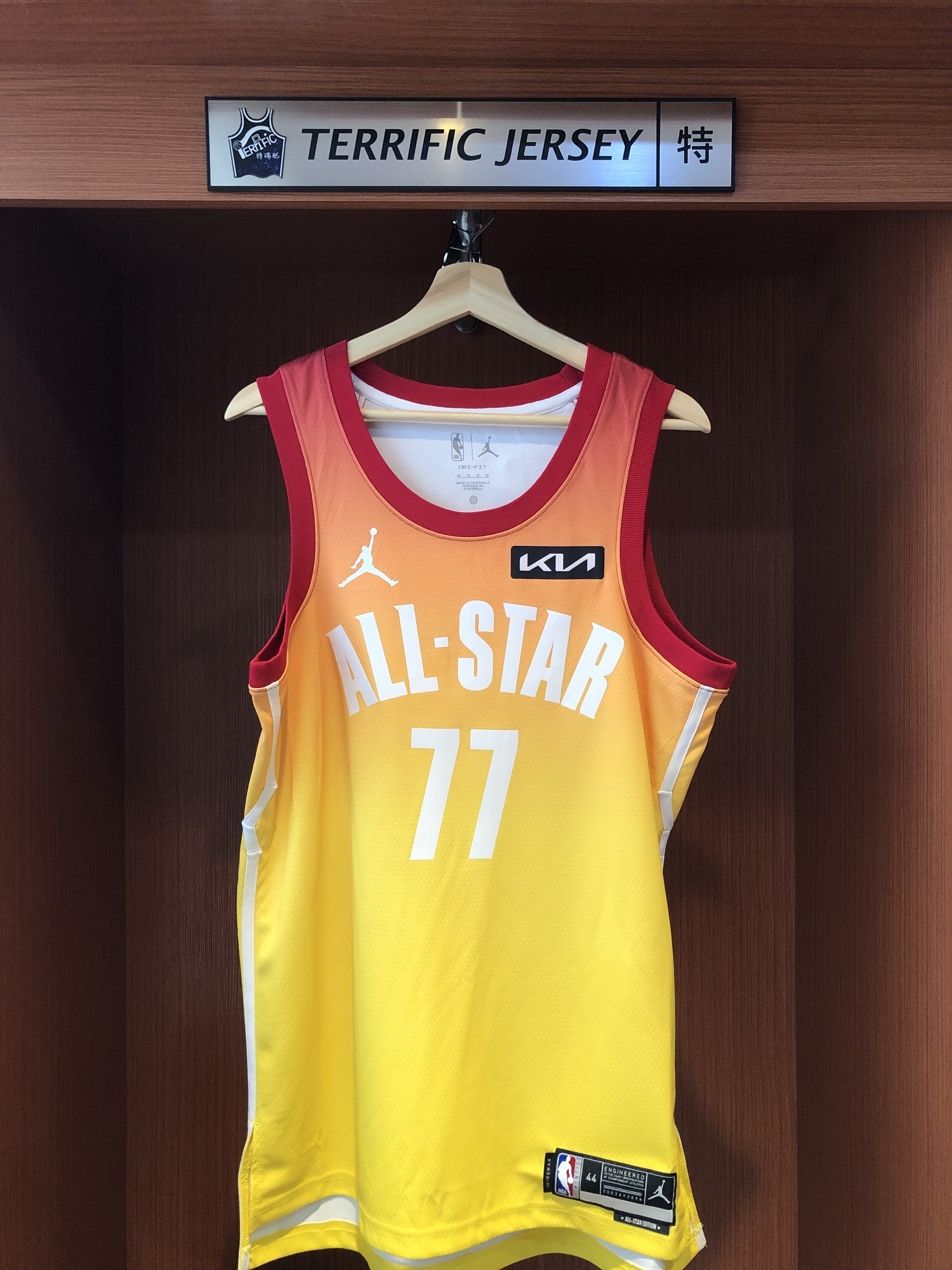 NBA球衣 Luka Doncic 22-23 明星賽 橘黃 All Star Jordan Swingman 球迷版 熱轉印 全新