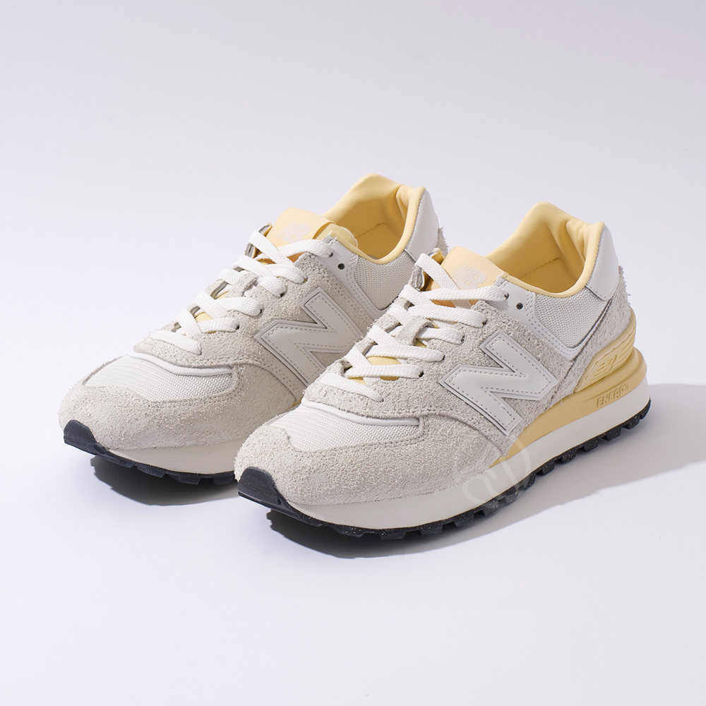 New Balance NB 574 男鞋 女鞋 灰鵝黃 麂皮 經典 網布 休閒鞋 U574LGWM