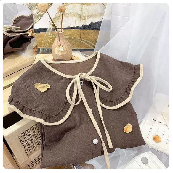 Corduroy Doll Collar Shirt (Brown Size: S-3XL) (Please contact customer service to confirm the shipping size after placing an order)