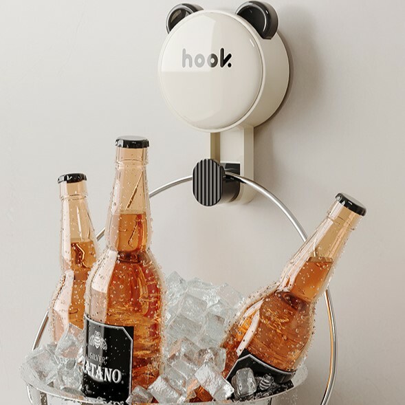 《4154》居家可愛黑白小熊吸盤掛勾