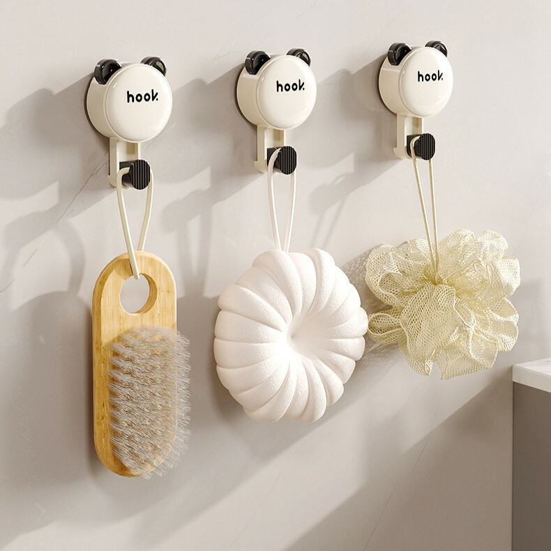 《4154》居家可愛黑白小熊吸盤掛勾