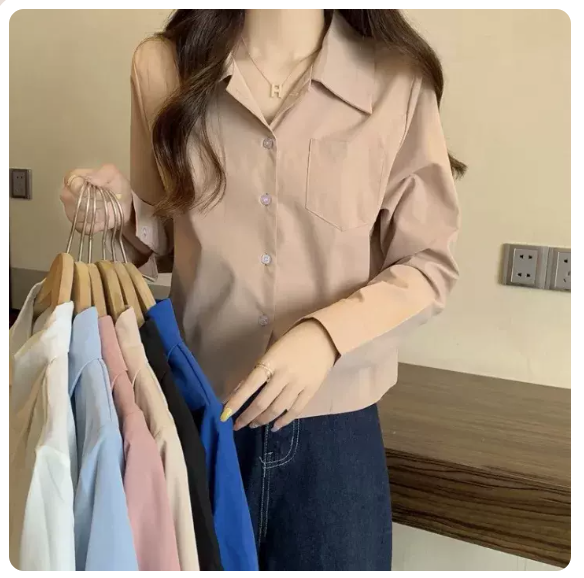 Short Long Sleeve Shirt (Khaki Size: S-3XL) (Please contact customer service to confirm the shipping size after placing an order)