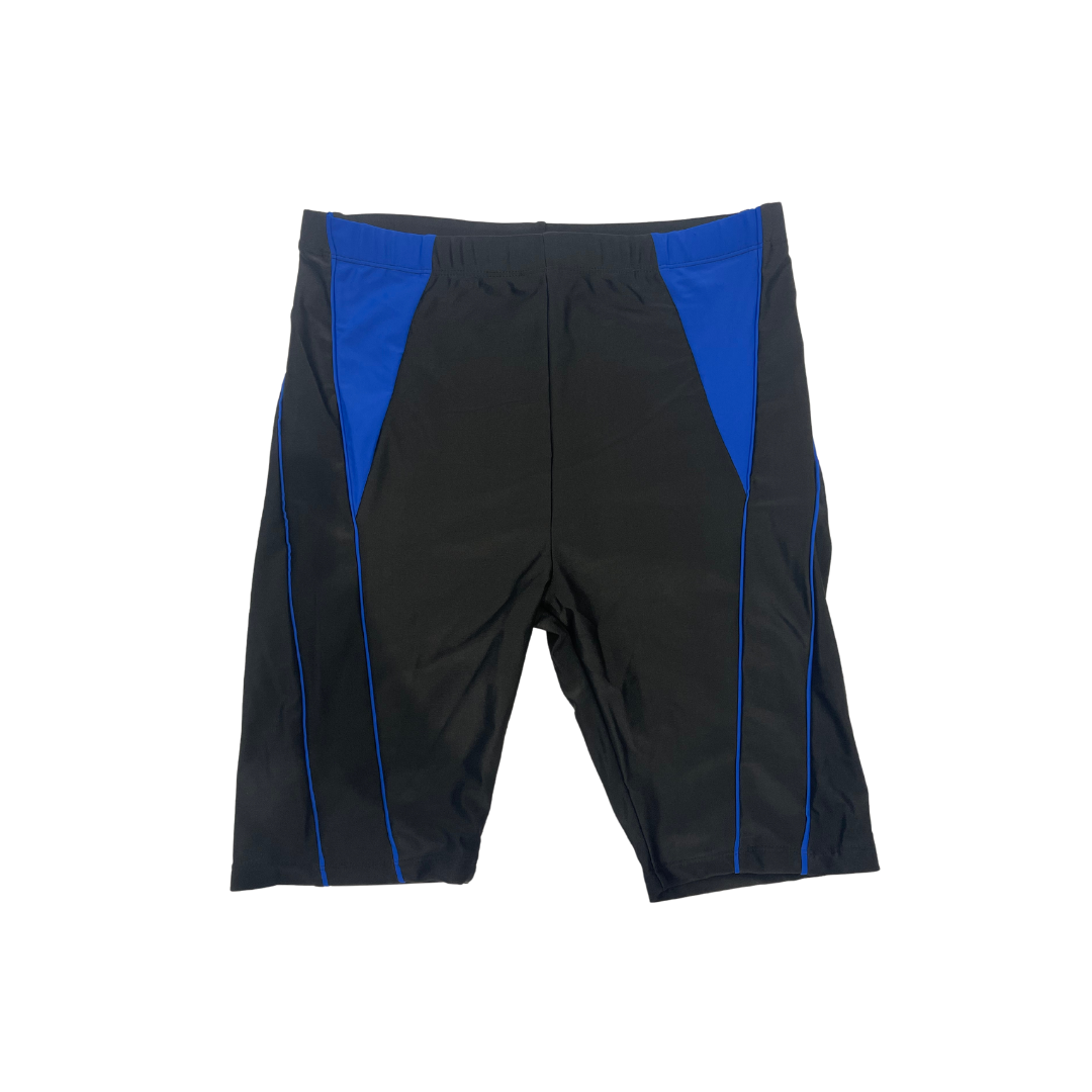 日大 男款萊卡泳褲 黑底斜藍 F093072