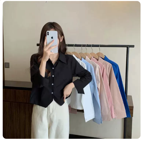 Short Long Sleeve Shirt (Black Size: S-3XL) (Please contact customer service to confirm the shipping size after placing an order)