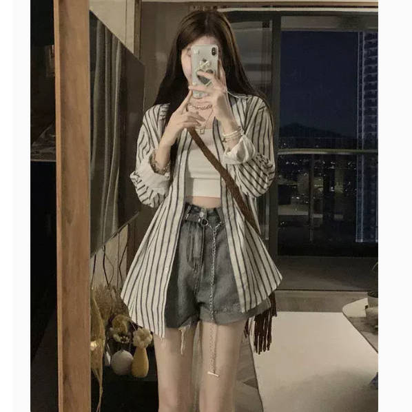 Striped Long Sleeve Shirt (Picture Color Size: S-3XL) (Please contact customer service to confirm the shipping size after placing an order)