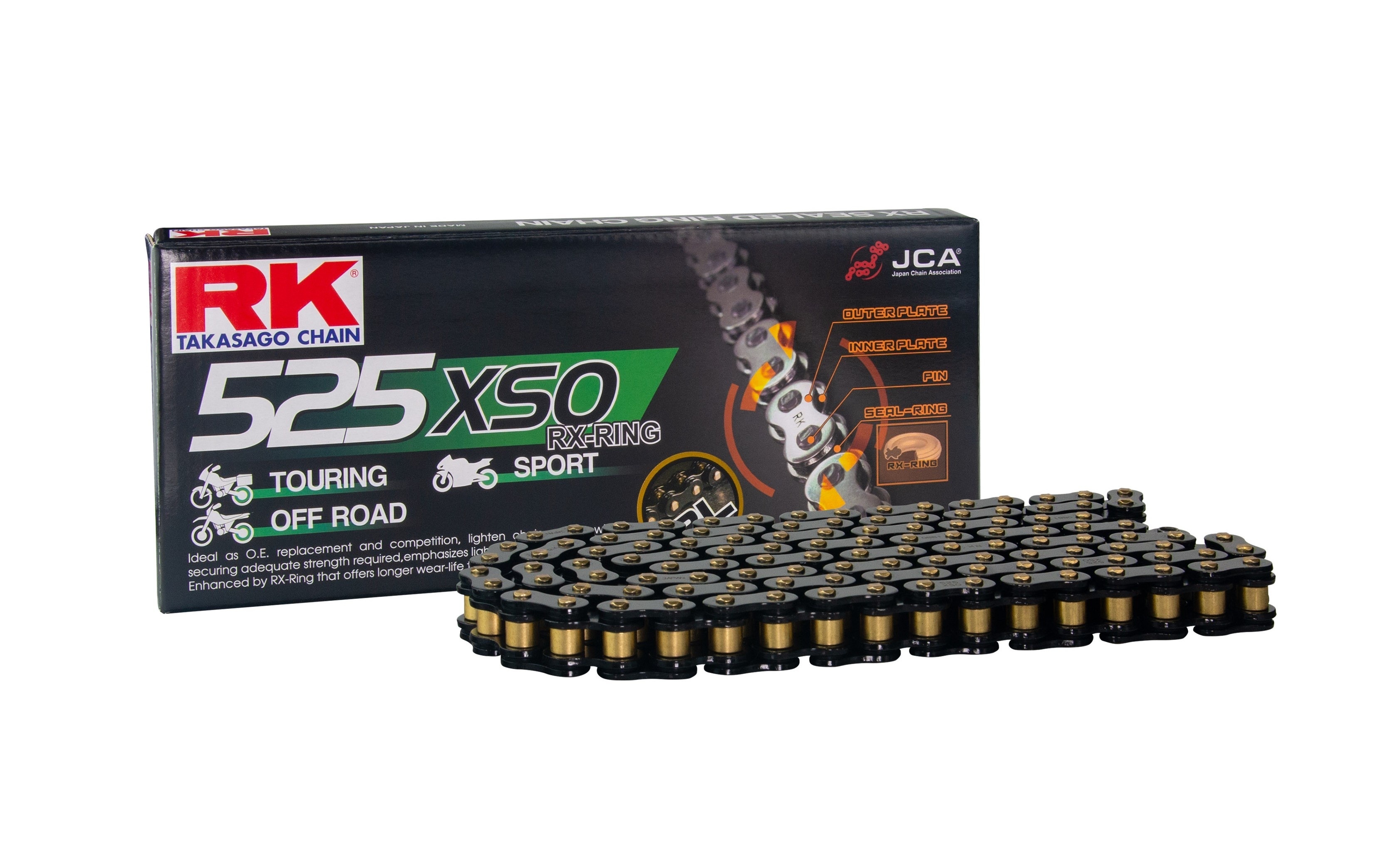 【RK】 525 XSO GXW RXW XXW 油封鏈條 黑金 全金色 強化鏈條 鍊條 霓虹鏈