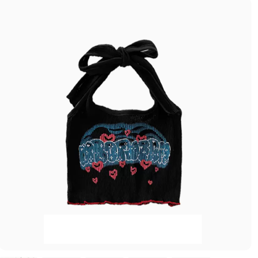 Cropped Camisole Top (10# Black Letters) (One Size)