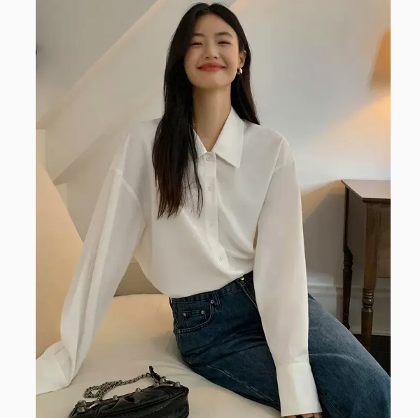 Loose Long Sleeve Shirt (Black Size: S-3XL) (Please contact customer service to confirm the shipping size after placing an order)
