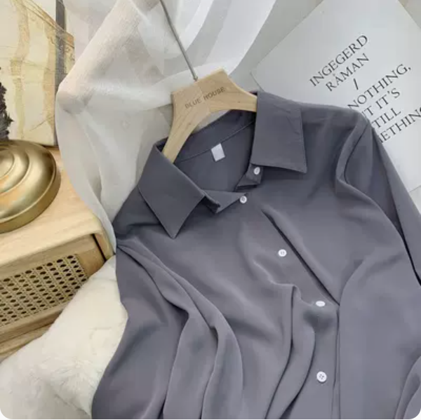 熱賣寬松垂感休閑襯衣(灰色 尺碼:S-3XL)(下單後請聯絡客服確認發貨尺碼)