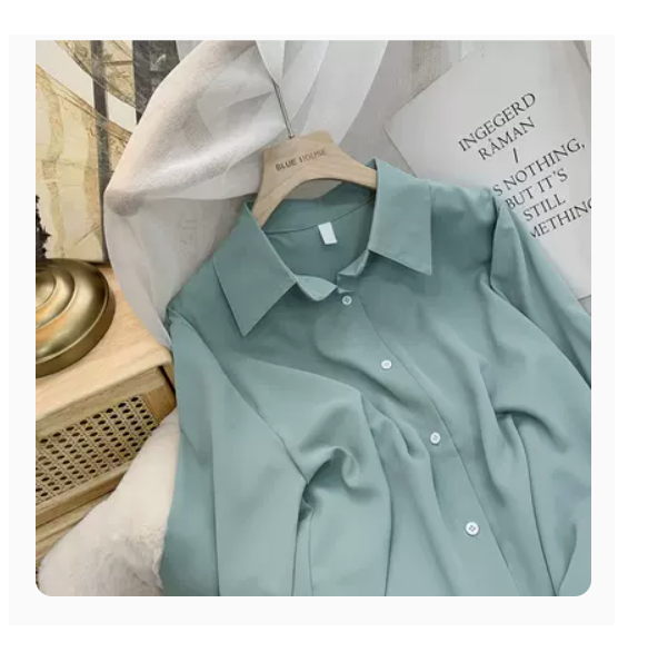 熱賣寬松垂感休閑襯衣(綠色 尺碼:S-3XL)(下單後請聯絡客服確認發貨尺碼)