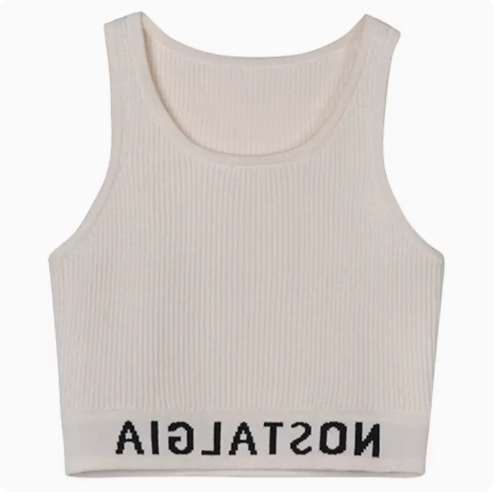 Letter Vest (White) (One Size)