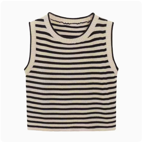 Striped Vest (Apricot) (One Size)