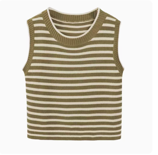 Striped Vest (Camel) (One Size)