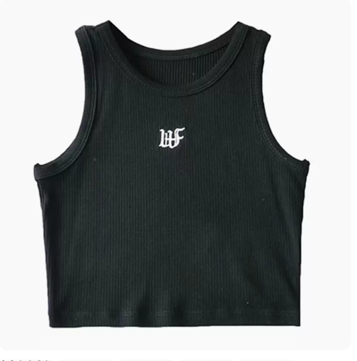 Cropped Tank Top (Black) (One Size)