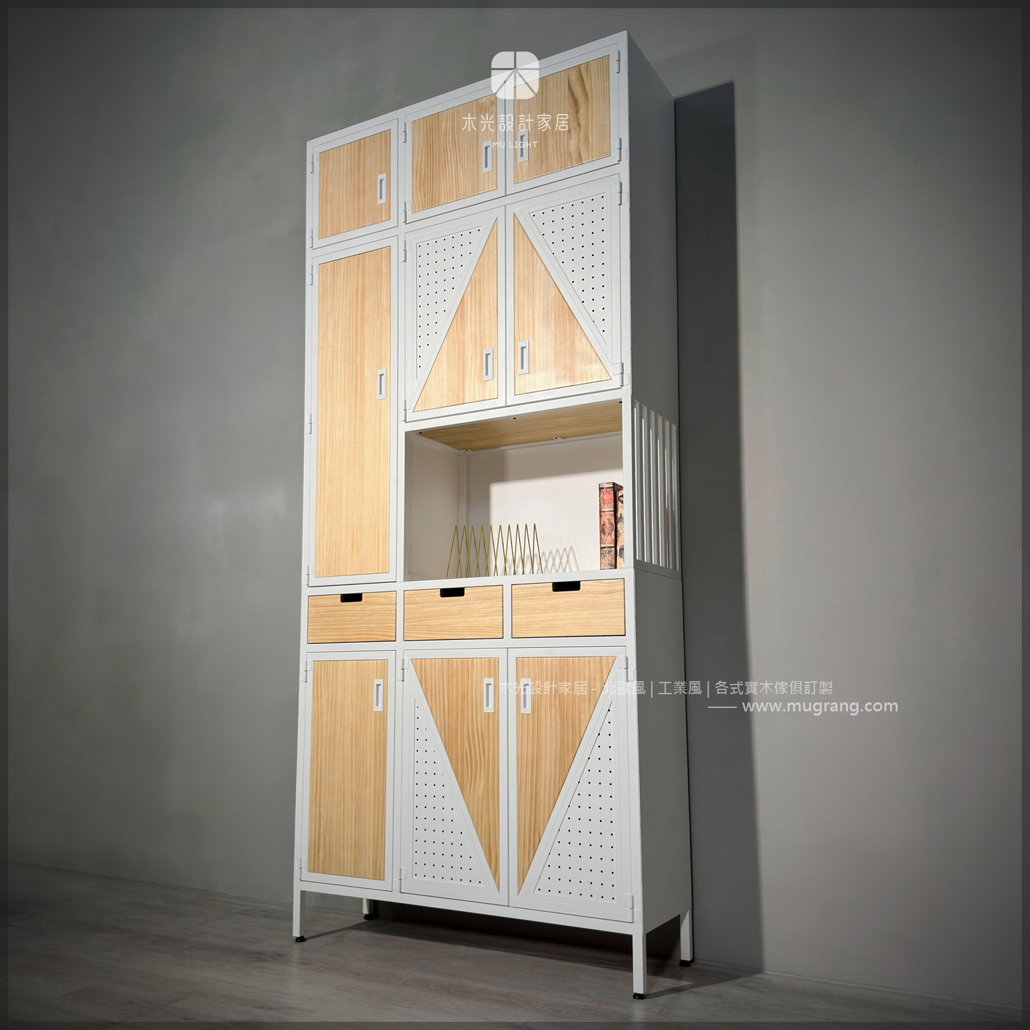 台灣製-北歐多門造型實木屏風櫃|可訂製