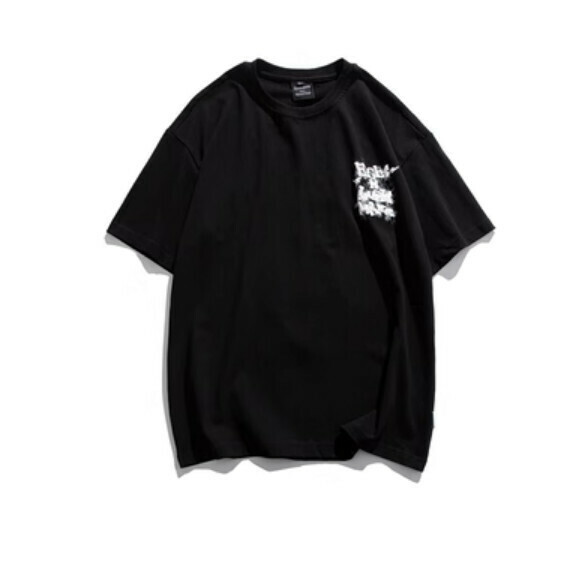 Three-dimensional foam printing short sleeve T (black) [M-2XL size] [Contact customer service to confirm the shipping size after placing an order]
