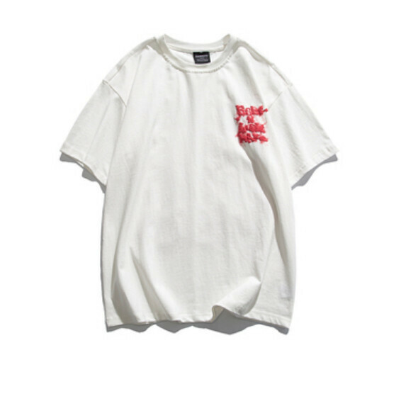 Three-dimensional foam printing short sleeve T (white) [M-2XL size] [Contact customer service to confirm the shipping size after placing an order]
