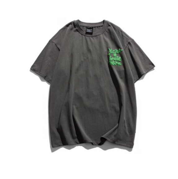 Three-dimensional foam printed short sleeve T (dark gray) [M-2XL size] [Contact customer service to confirm the shipping size after placing an order]