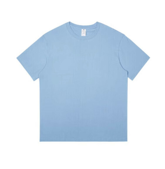 Simple and opaque solid color short sleeve T (haze blue) [S-4XL size] [Contact customer service to confirm the shipping size after placing an order]