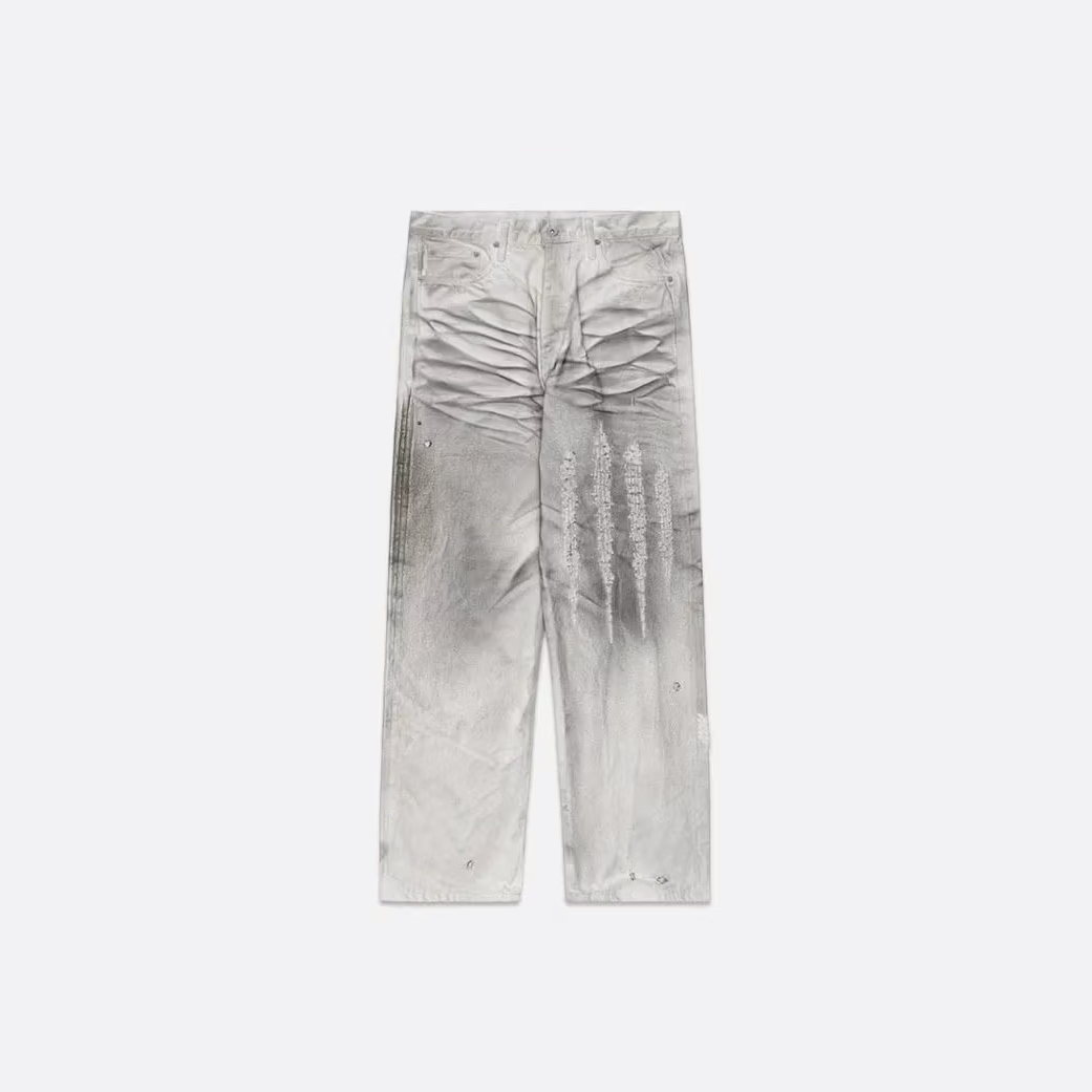 -(B4c02)-CLOT X NEIGHBORHOOD SS24 抓痕破壞 白色 牛王 - 241XB20N-PTM01S